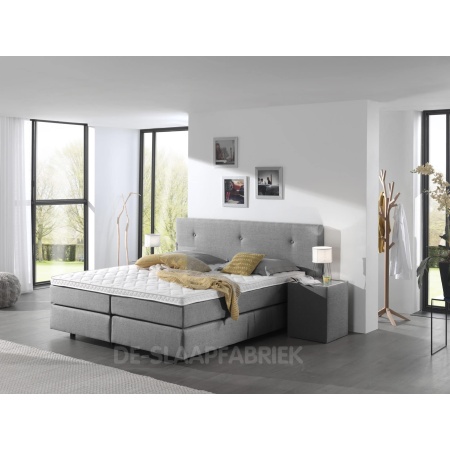 boxspring Portland lichtgrijs De-Slaapfabriek