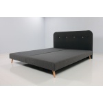 boxspring zonder matrassen met houten knopen in hoofdbord