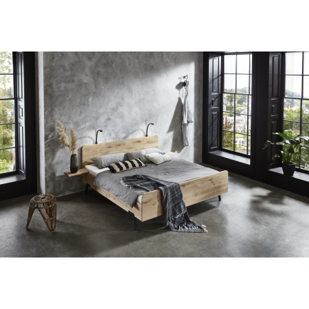 industrieel eiken bed Lotus
