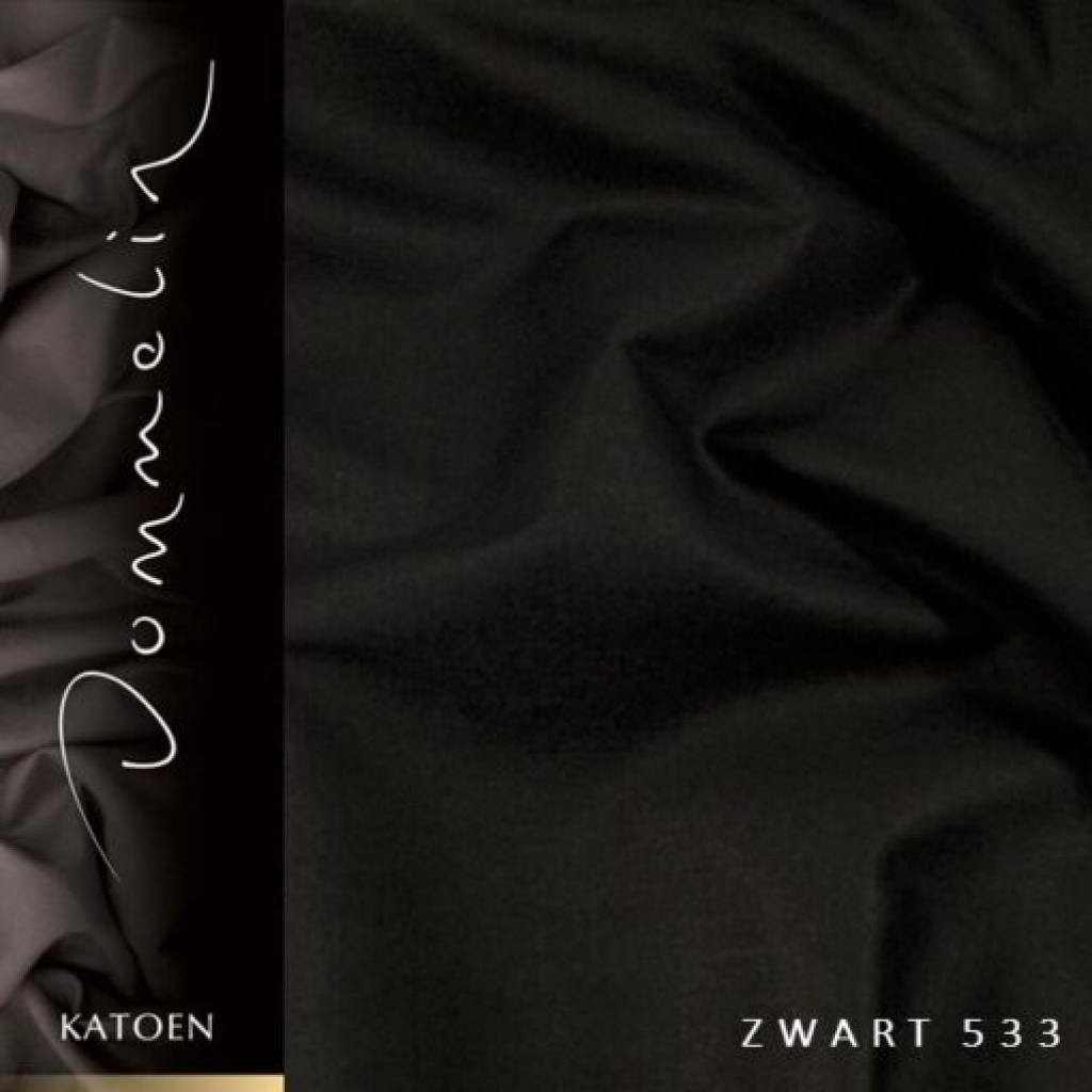 Extra breed dekbedovertrek Dommelin Uni katoen zwart de-slaapfabriek