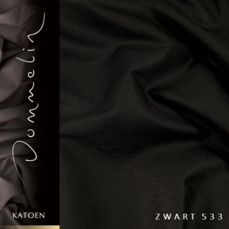 Extra breed dekbedovertrek Dommelin Uni katoen zwart de-slaapfabriek