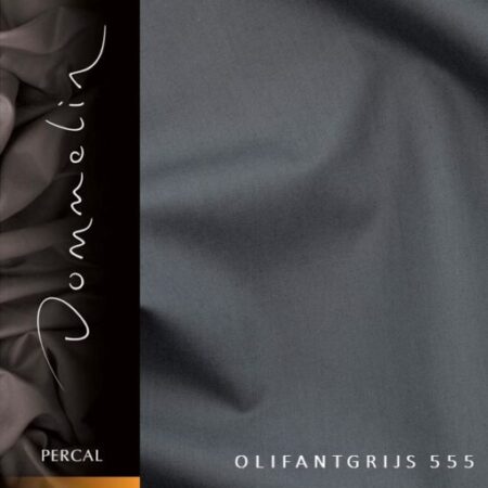 Dommelin Percal TC200 hoeslaken topper - olifant grijs de-slaapfabriek