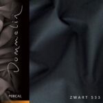 Dommelin Percal TC200 hoeslaken topper - zwart de-slaapfabriek