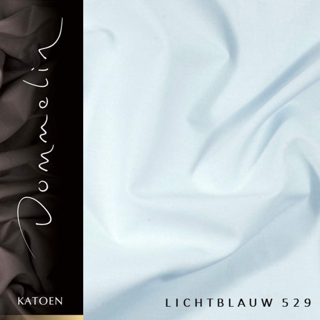 Extra breed dekbedovertrek Dommelin Uni katoen lichtblauw de-slaapfabriek