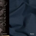 Extra breed dekbedovertrek Dommelin Uni katoen petrol de-slaapfabriek