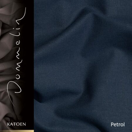 Extra breed dekbedovertrek Dommelin Uni katoen petrol de-slaapfabriek