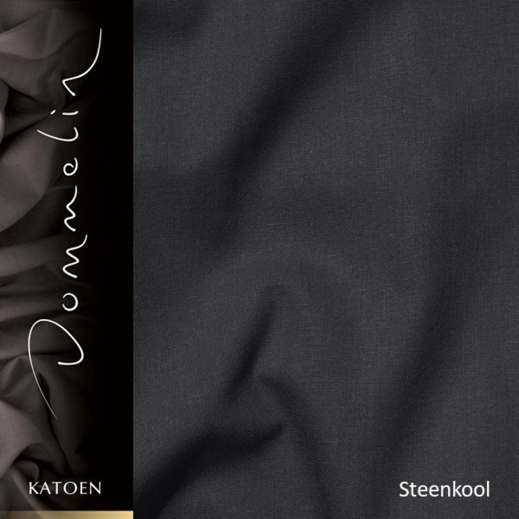 Extra breed dekbedovertrek Dommelin Uni katoen steenkool de-slaapfabriek