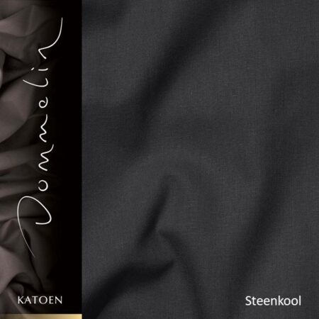 Extra breed dekbedovertrek Dommelin Uni katoen steenkool de-slaapfabriek