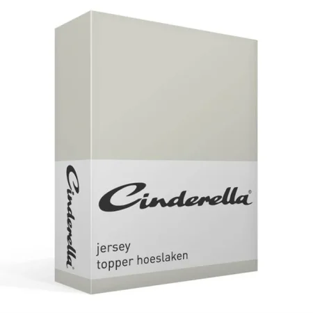 Cinderella Jersey hoeslaken topper - licht grijs 1 de-slaapfabriek