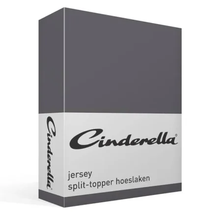 Cinderella jersey split hoeslaken topper - antraciet 1 de-slaapfabriek