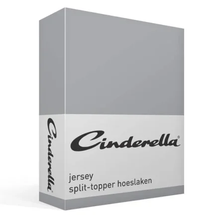 Cinderella jersey split hoeslaken topper - licht grijs 1 de-slaapfabriek