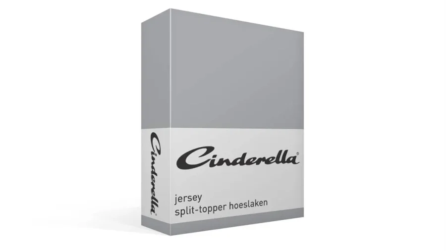Cinderella jersey split hoeslaken topper - licht grijs 1 de-slaapfabriek