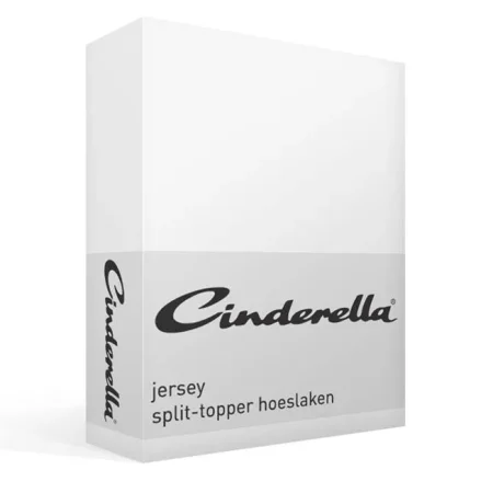 Cinderella jersey split hoeslaken topper - wit 1 de-slaapfabriek