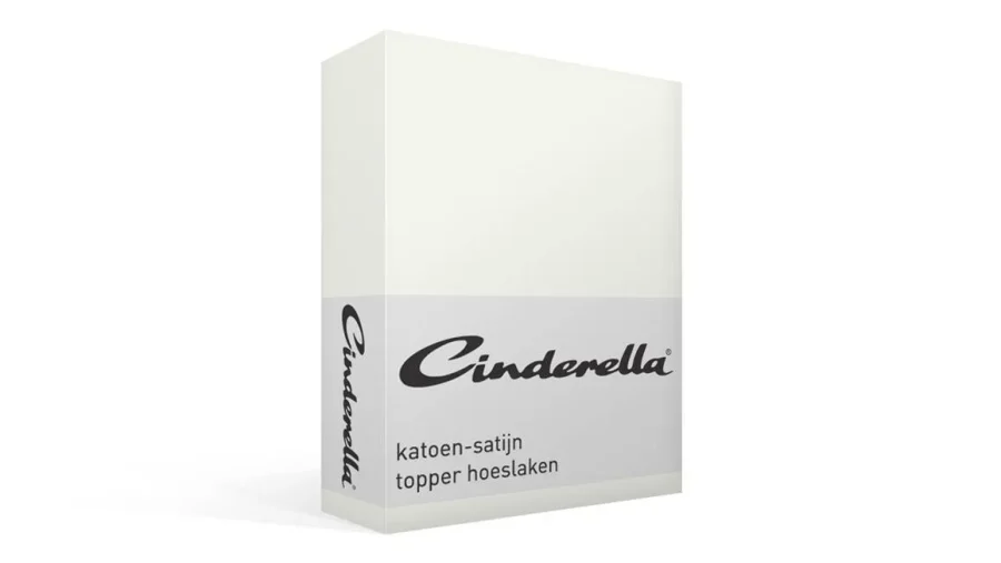 Cinderella katoen satijn hoeslaken topper - ivory de-slaapfabriek 1