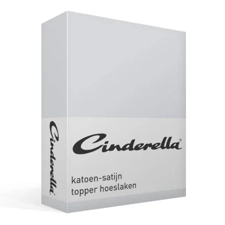Cinderella katoen satijn hoeslaken topper - lichtgrijs de-slaapfabriek 1