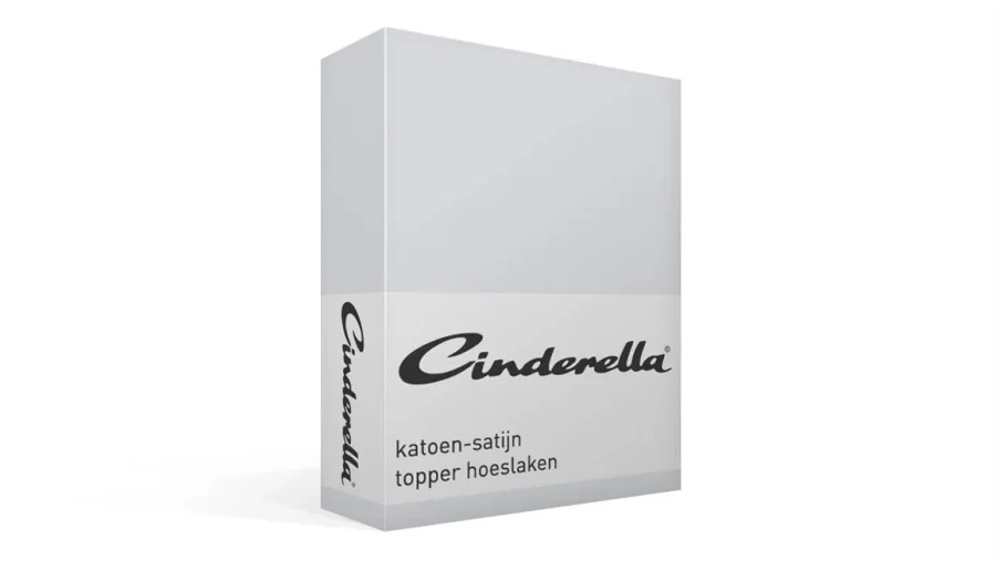 Cinderella katoen satijn hoeslaken topper - lichtgrijs de-slaapfabriek 1