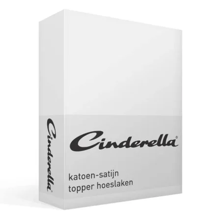 Cinderella katoen satijn hoeslaken topper - wit de-slaapfabriek 1
