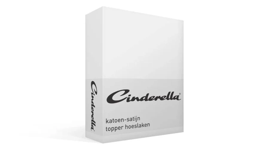 Cinderella katoen satijn hoeslaken topper - wit de-slaapfabriek 1