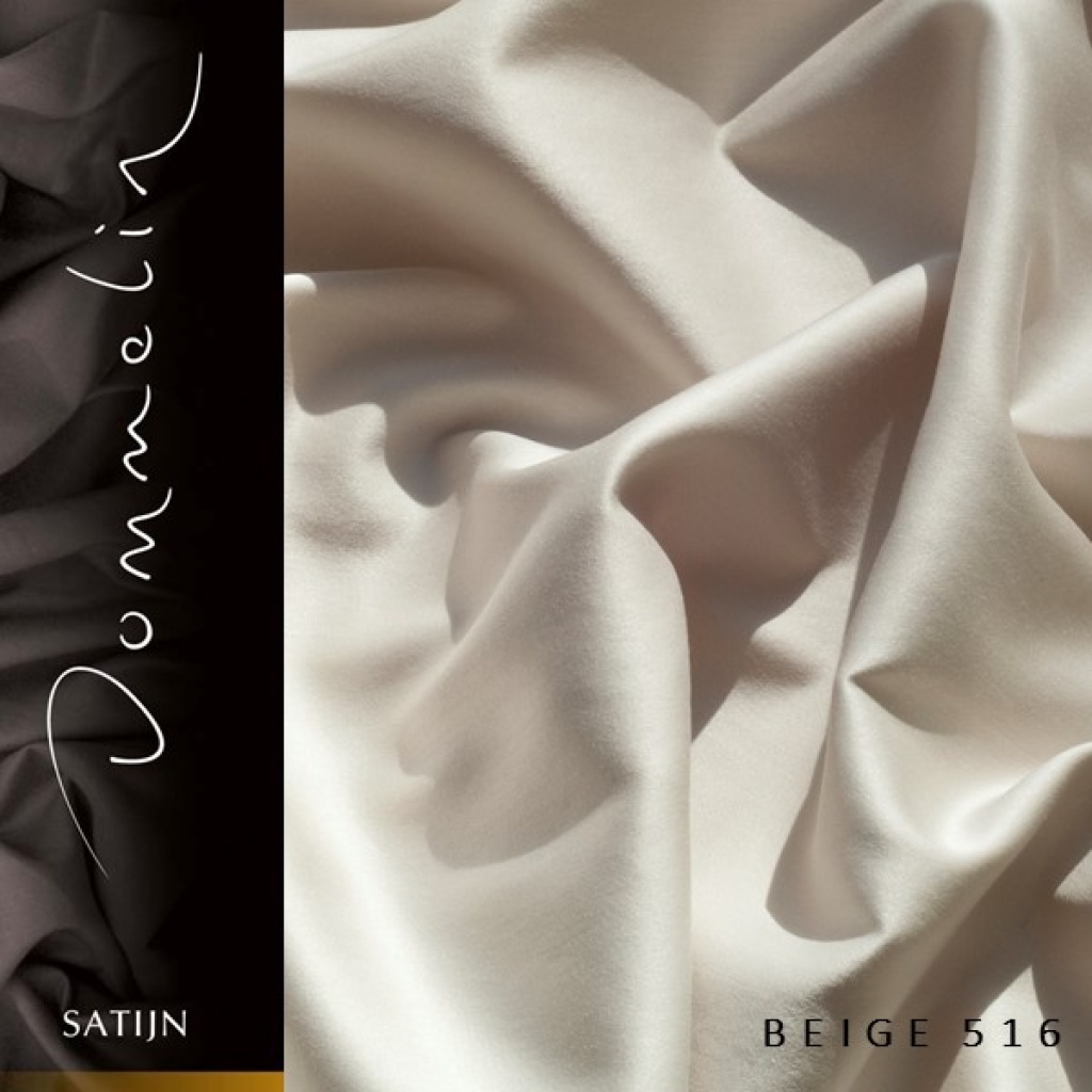 Extra breed dekbedovertrek Dommelin satijn beige de-slaapfabriek