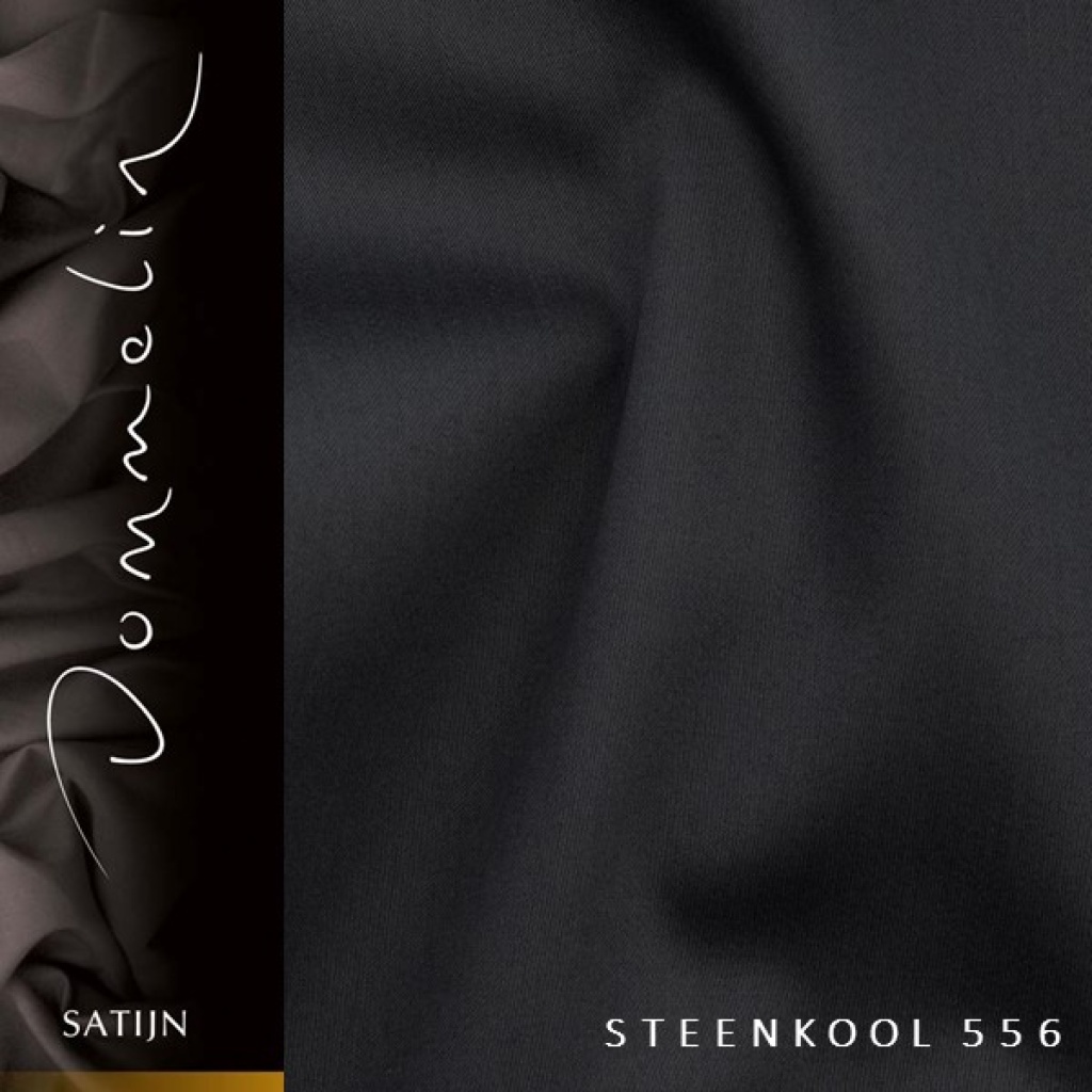 Extra breed dekbedovertrek Dommelin satijn double face steenkool de-slaapfabriek