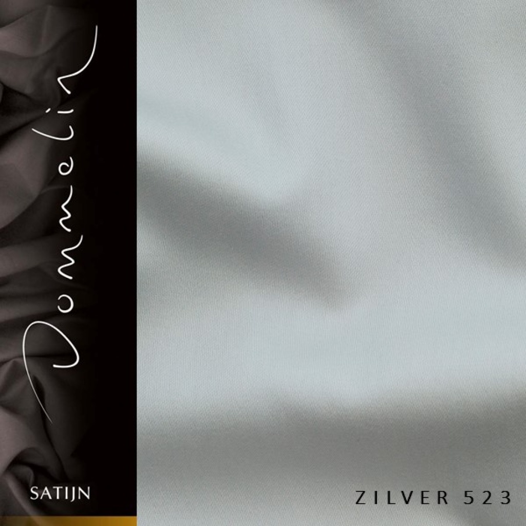 Extra breed dekbedovertrek Dommelin satijn double face zilver de-slaapfabriek