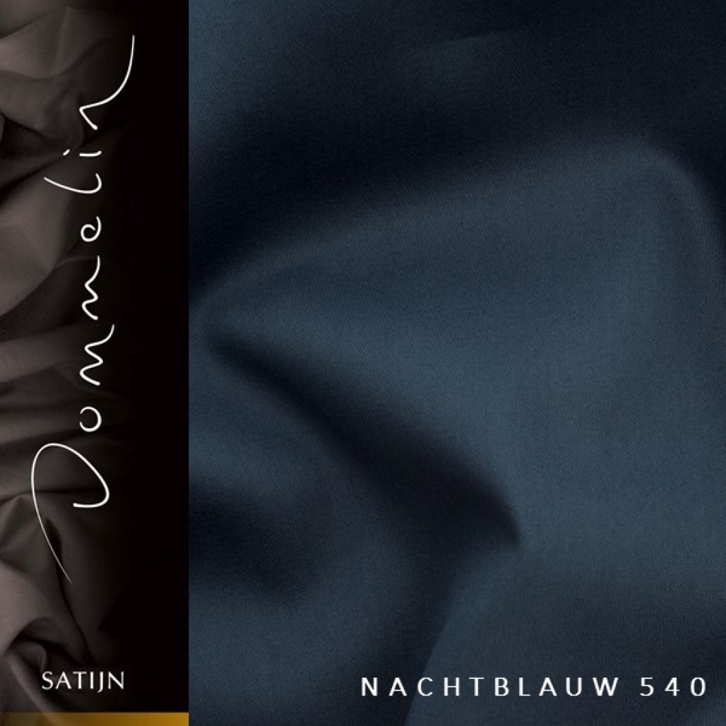 Extra breed dekbedovertrek Dommelin satijn nachtblauw de-slaapfabriek