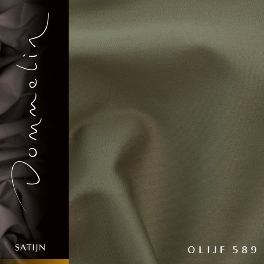 Extra breed dekbedovertrek Dommelin satijn olijf de-slaapfabriek