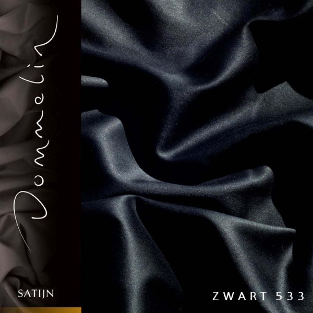 Extra breed dekbedovertrek Dommelin satijn zwart de-slaapfabriek